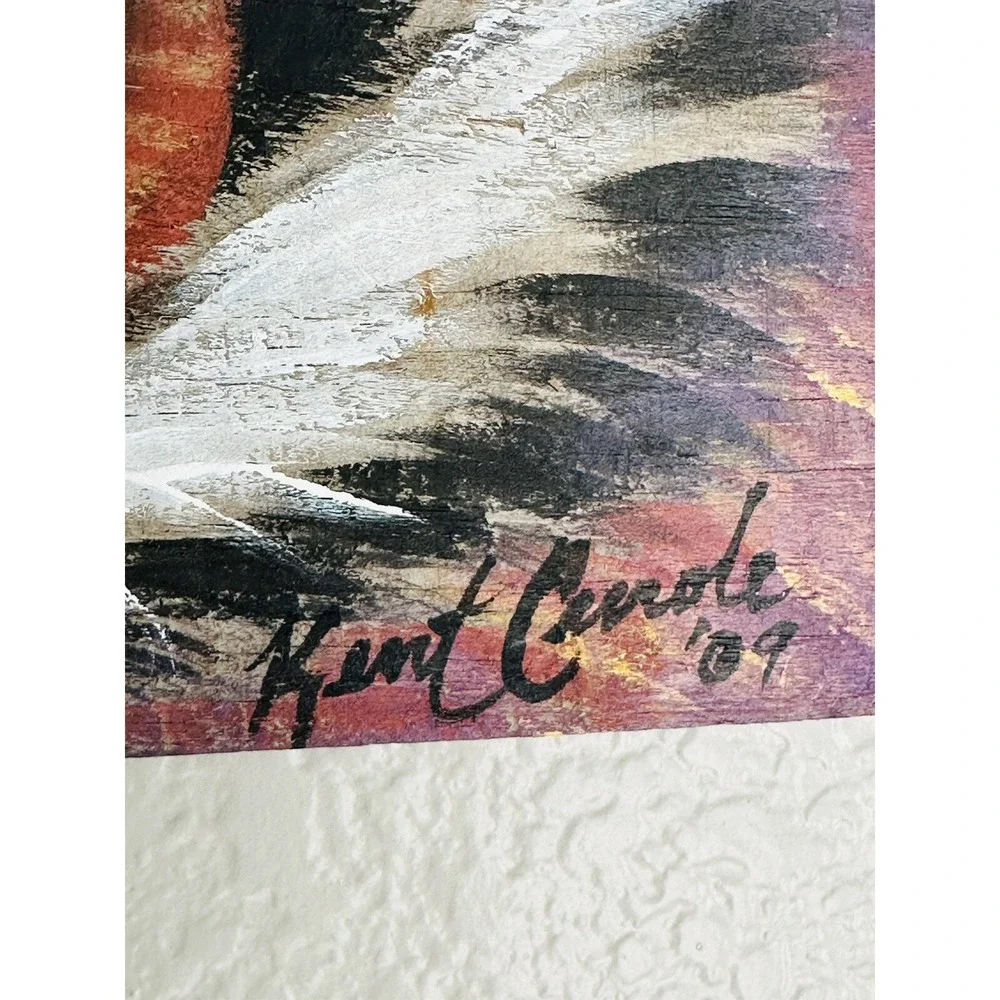Eyes Of The Tiger Oil Painting Signed By Artist Kent Curole '09, 5.5